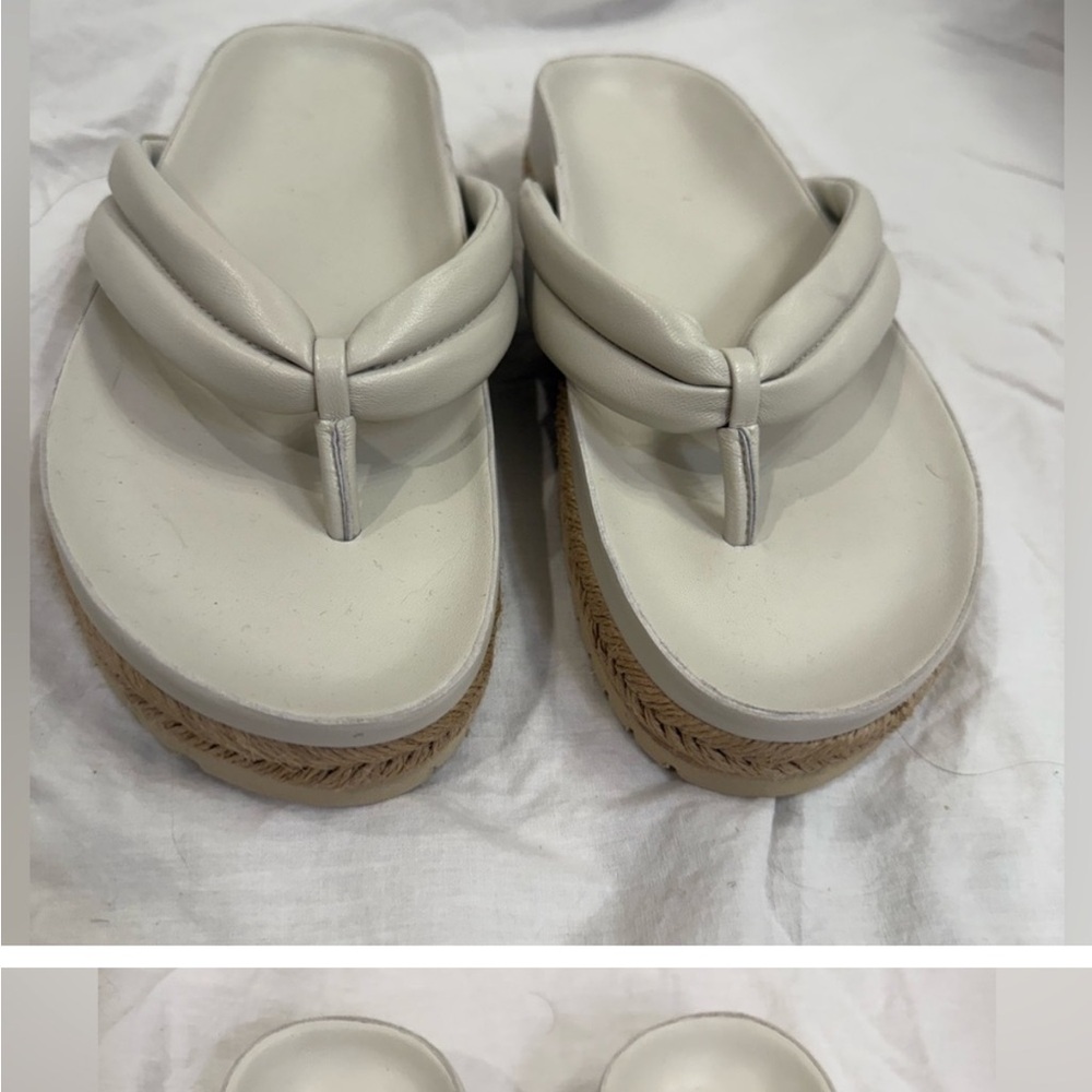 Vince. Forest Faux Espadrille Platform Women's White Sandals - SZ 10 EU 40 - Picture 3 of 12